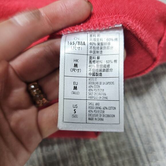 Disney Parks Womens Size S Red Mickey Mouse Embroidered Full Zip Hoodie Sweater - Picture 8 of 13